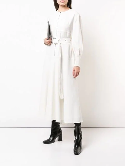Shop Proenza Schouler Long Sleeve Belted Dress In White