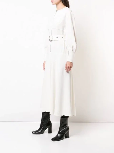 Shop Proenza Schouler Long Sleeve Belted Dress In White
