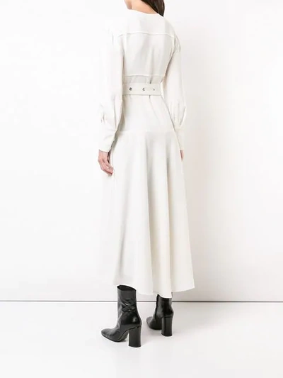 Shop Proenza Schouler Long Sleeve Belted Dress In White