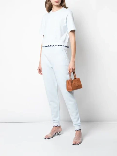 Shop Opening Ceremony Scallop Elastic Logo Track Pants In Blue