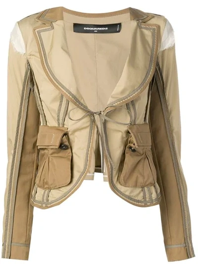 Shop Dsquared2 Operation Seroja Jacket In 115 Beige