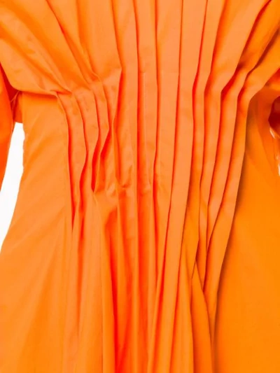 Shop Roksanda Pleated V Dress In Orange