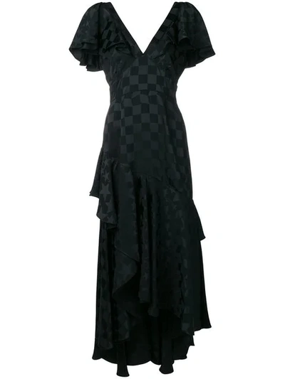 Shop Temperley London Cyndie Asymmetric Ruffle Dress In Black