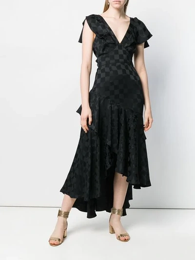 Shop Temperley London Cyndie Asymmetric Ruffle Dress In Black