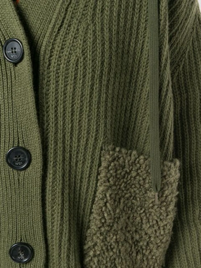 Shop N°21 Chunky Knit Bomber Jacket In Green