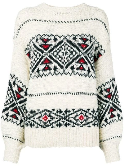 Shop Polo Ralph Lauren Chunky Knit Jumper In White