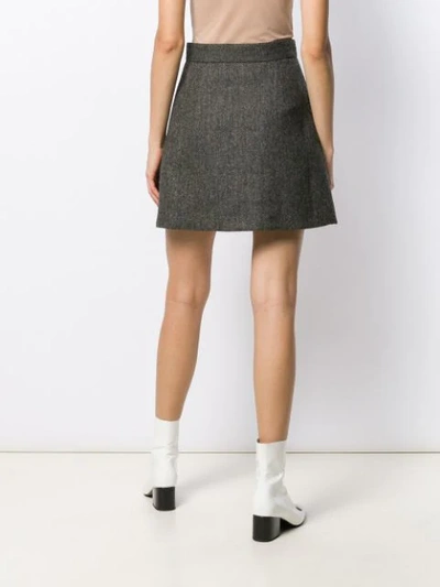 Shop Miu Miu Belted A-line Skirt - Grey