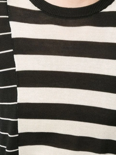 Shop Sara Lanzi Striped Knit Sweater In Black