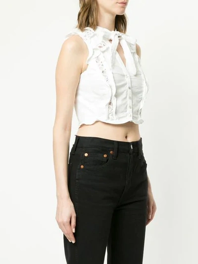 Shop Marissa Webb Lace Detail Cropped Top In White