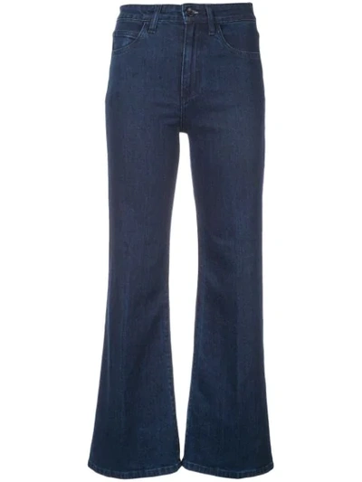 Shop Eve Denim Flared High Waisted Jeans In Blue