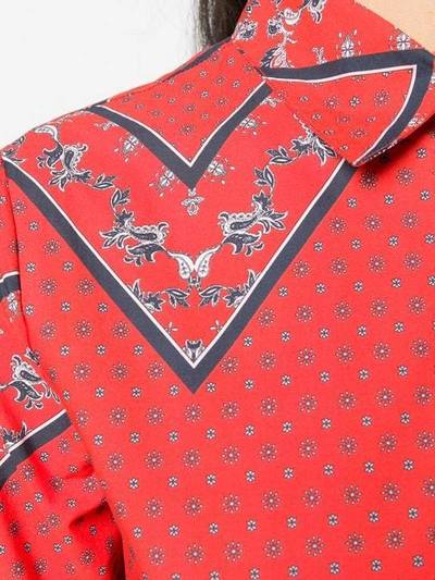 Shop Ganni Patterned Shirt In Red