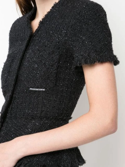 ALEXANDER WANG TWEED PEPLUM JACKET - 黑色