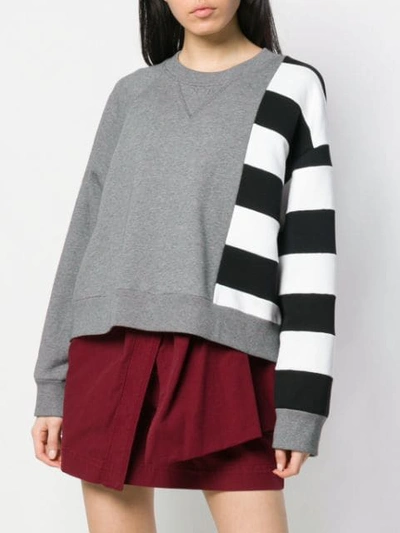 Shop N°21 Stripe Detail Sweatshirt In 8963 Grey