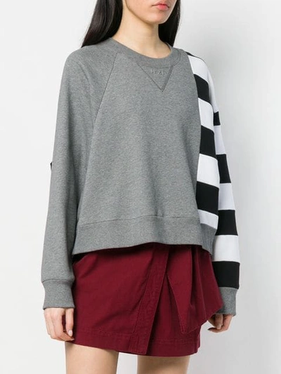 Shop N°21 Stripe Detail Sweatshirt In 8963 Grey