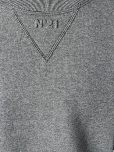 Shop N°21 Stripe Detail Sweatshirt In 8963 Grey