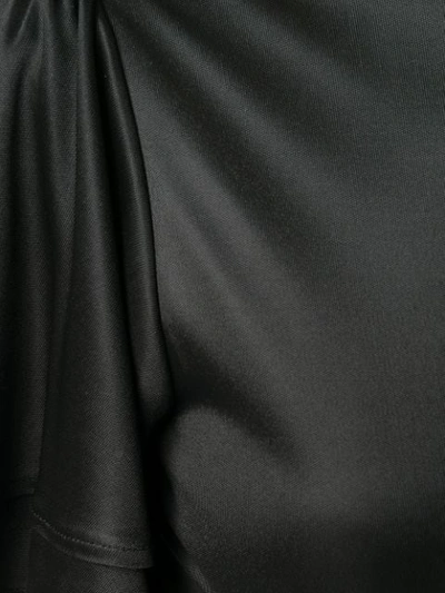 Shop Alexa Chung Satin Midi Dress With Pleated Sleeves In Black
