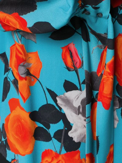 Shop Msgm Floral Print Dress - Blue