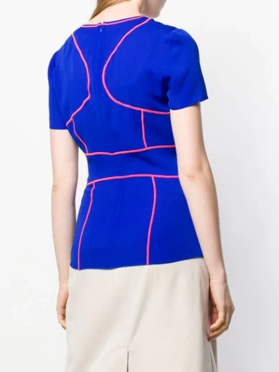 Shop Maison Margiela Contrast Stitch Top In Blue