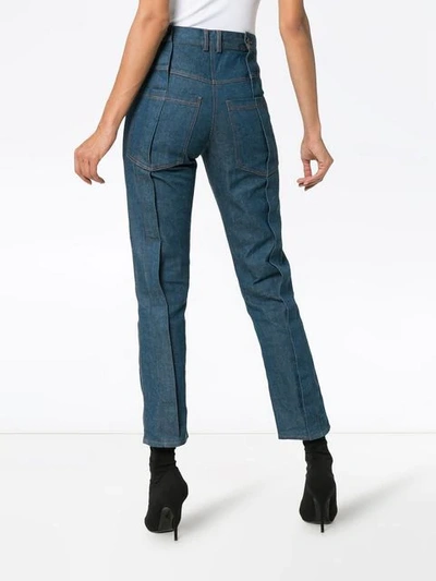 Shop Delada High-waisted Straight Leg Jeans In Blue