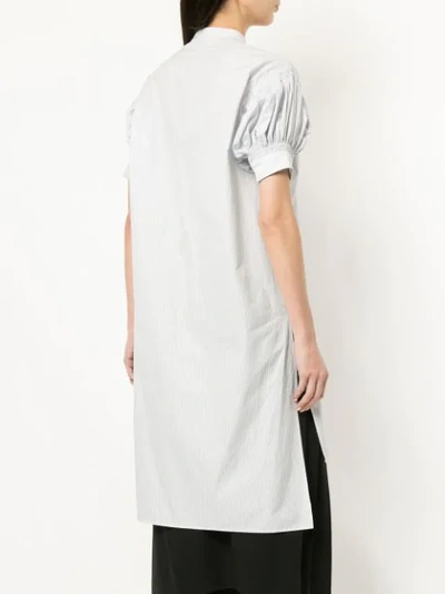 Shop Jil Sander Pleated Sleeves Long Shirt In White