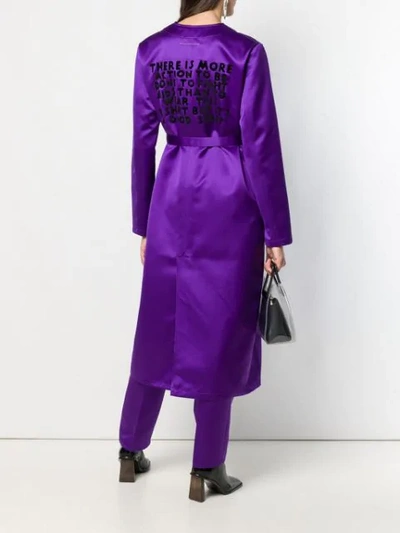 Shop Mm6 Maison Margiela Belted Coat In Purple