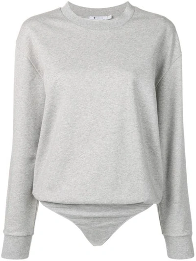 Shop Alexander Wang T Sweater Bodysuit In Grey