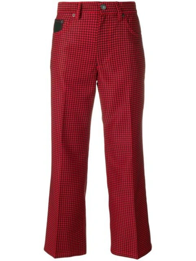 Shop Marc Jacobs Checked Cropped Trousers In Black