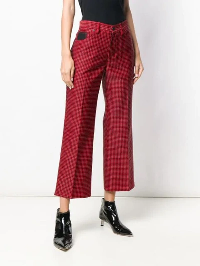 Shop Marc Jacobs Checked Cropped Trousers In Black