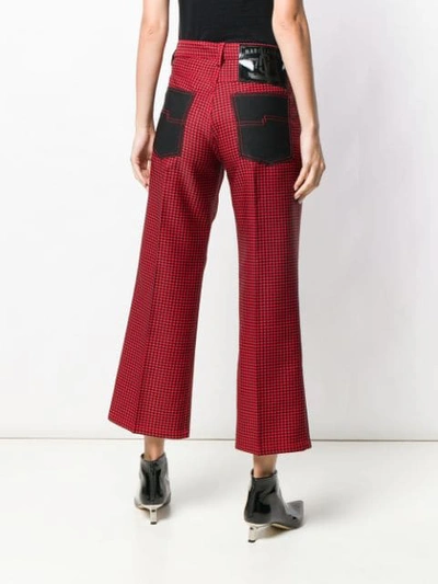 Shop Marc Jacobs Checked Cropped Trousers In Black