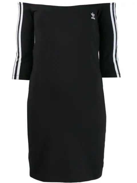 adidas originals adicolor three stripe mini dress in black