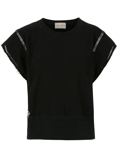 Shop Andrea Bogosian Embroidered Blouse In Black