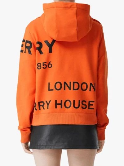 Shop Burberry Horseferry Print Cotton Oversized Hoodie In Orange