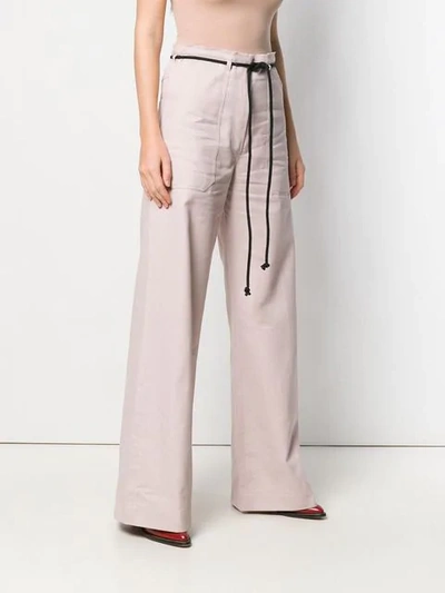 Shop Ann Demeulemeester Drawstring Flared Trousers In Pink