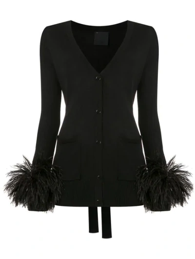 Shop Andrea Bogosian Feather Detail Knit Blouse - Black