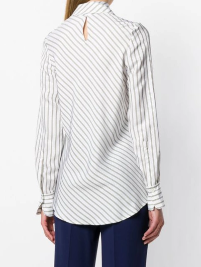 Shop See By Chloé Striped Tie Neck Blouse In White