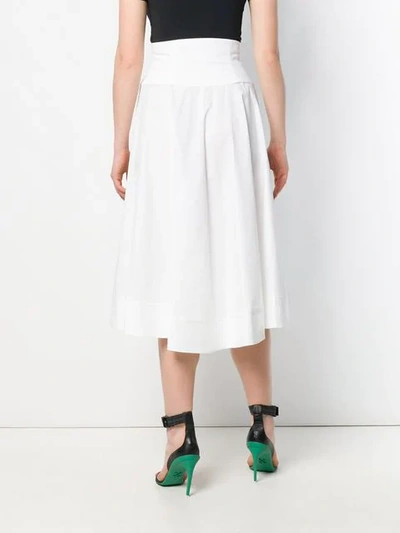 Shop Pinko Button-through Midi Skirt In White