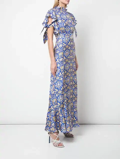 Shop Cynthia Rowley Talia Flutter Sleeve Dress In Blue