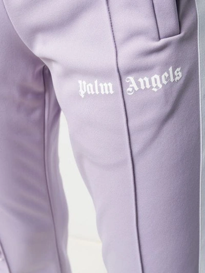 PALM ANGELS RUFFLE DETAIL SWEATPANTS - 紫色