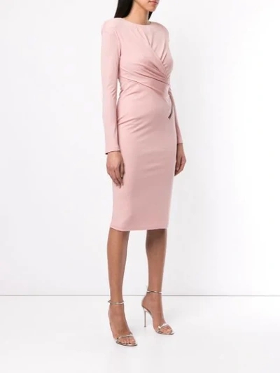 Shop Tom Ford Long-sleeve Midi Dress In Pink