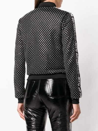 Shop Philipp Plein Crystal Embellished Bomber Jacket - Black