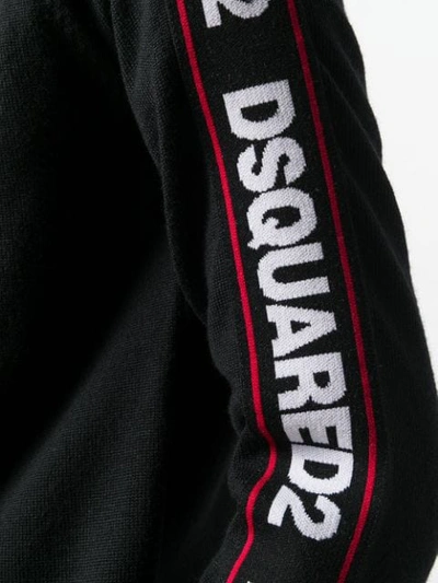 DSQUARED2 LOGO STRIPE TRACK JACKET - 黑色