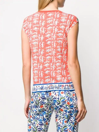 Shop Escada Tile Print T-shirt In Orange