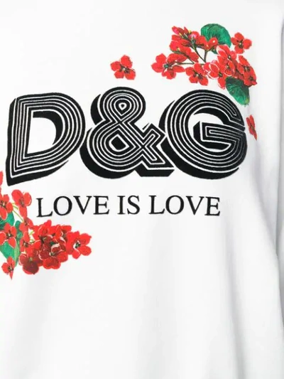 Shop Dolce & Gabbana Love Printed Sweatshirt In White