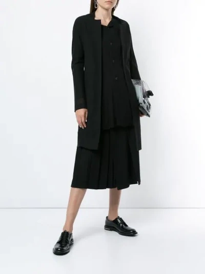 Pre-owned Yohji Yamamoto Sheer Elongated Open Jacket In Black