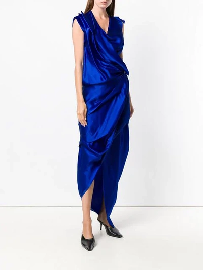 Shop Vivienne Westwood Ruched Asymmetric Dress In 483