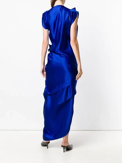Shop Vivienne Westwood Ruched Asymmetric Dress In 483