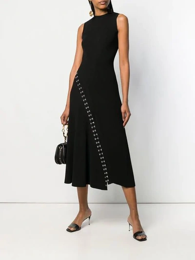Shop Alexander Mcqueen Asymmetric Midi Dress In Black