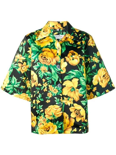 Shop Richard Quinn Rose Print Shirt In Yellow