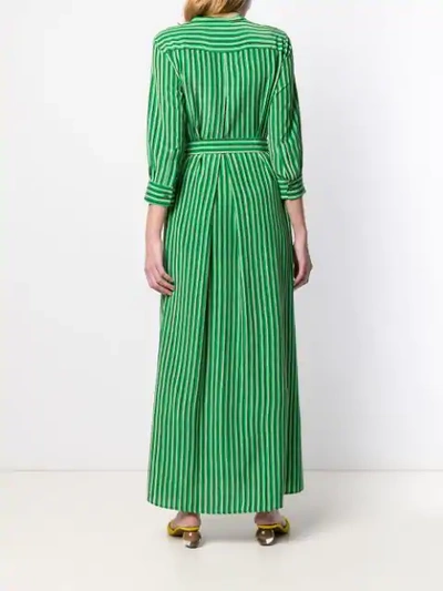 Shop Aspesi Striped Maxi Dress In Green