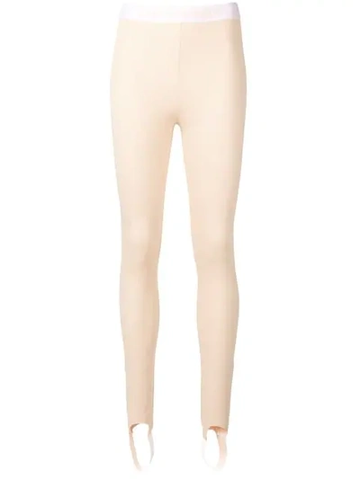 Shop Paco Rabanne Fitted Leggings In Neutrals